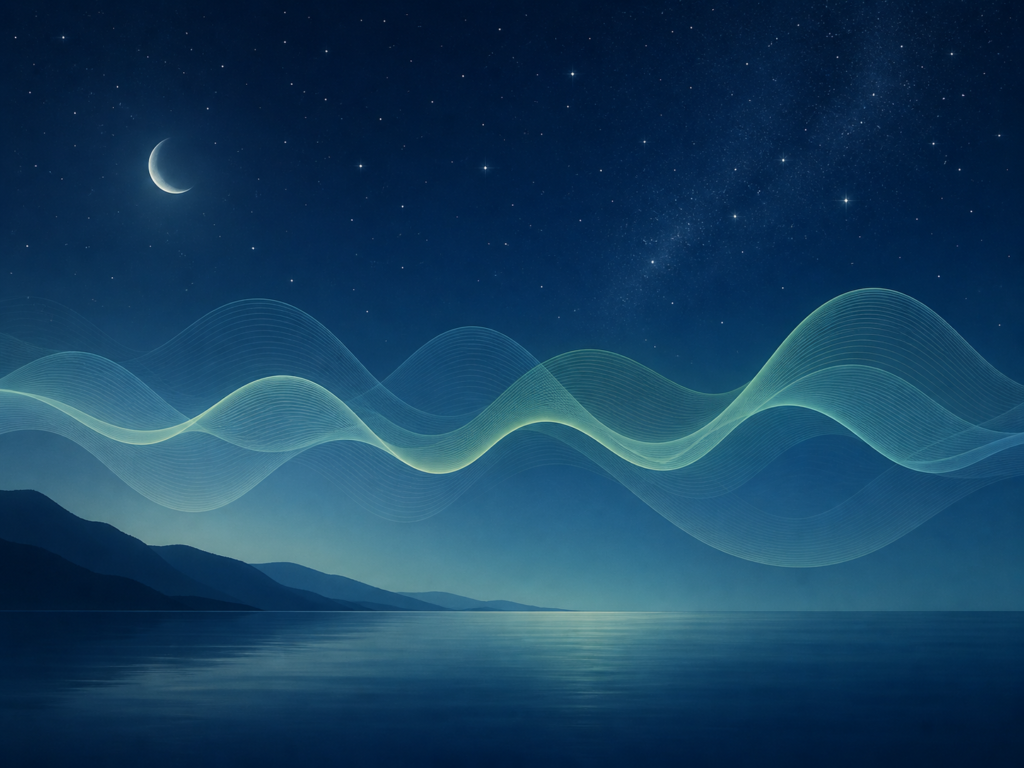 Dreamy waves under a starry sky